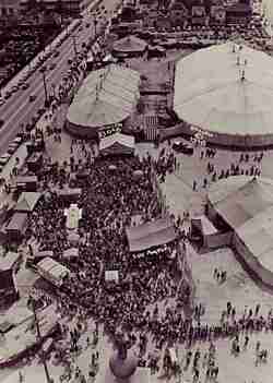 Clyde Beatty Circus aerial photograph