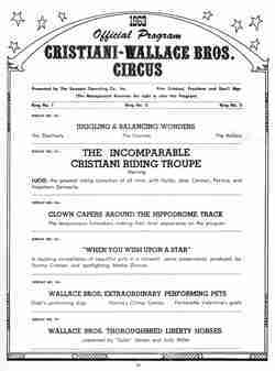 Cristiani Wallace Circus program 3