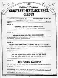 Cristiani Wallace Circus program 4
