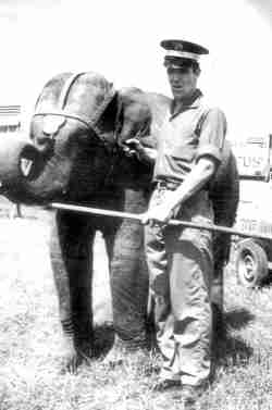 Fred Logan and young elephant
